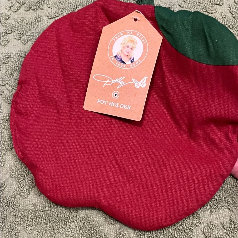 Dolly Parton AppleThemed Kitchen Set Towel Decor Candle Sponges Trivet Potholder